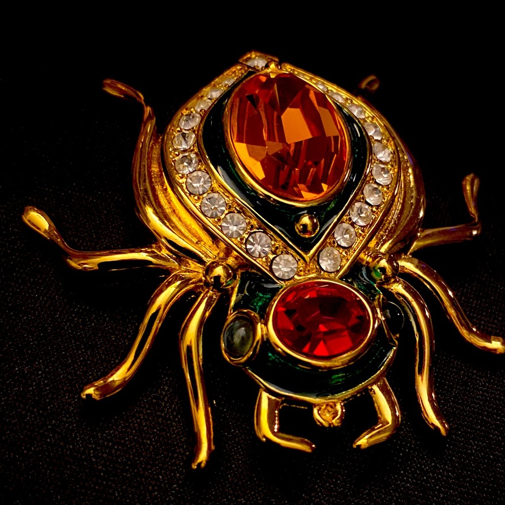 Vintage KJL Scarab Beetle Brooch